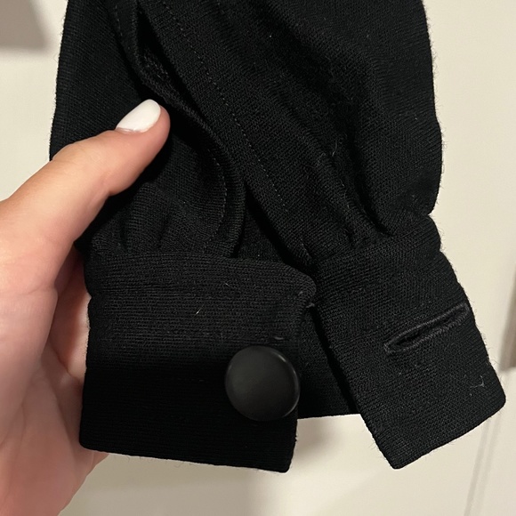 Albert Nipon Vintage Black Wool Waist Short Buttoned Jacket - Picture 3 of 6